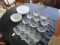 Glass Lot - Lattice/Twist Design Glass 8 Cups, 8 Bowls, 6 Bread Plates, 7 Plates