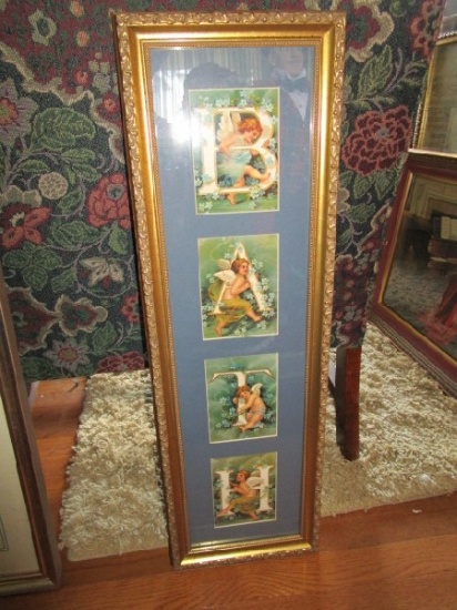 Bath Long Picture Print in Wood Ornate Gilted Frame/Matt