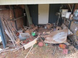 Pig-In-A-Poke Lot - Contents of Shed, Rope, Wood, Metal, Buckets, Tools, Etc.