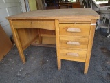 Wooden Desk 3 Drawers Tapered Feet