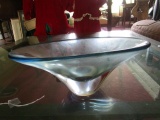 Blue-To-Clear Oval Waterford Glass Décor Bowl