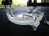 3 Dove Design Round Candy Dish Gilted Wings
