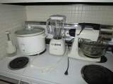 Sunbeam White Mixer, Crockery Westbend Crock Pot, Osterizer 10 Speed Blender