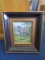 Hand Painted Zebra Picture by B. Frank in Black/Gilted Antique Patina Wood Frame/Matt