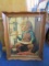 Child at Window Print Picture Artist Signed James Chapin in Arched Wood Frame/Matt