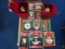 Lot - X-Mas Baubles, Cloisonne 2000 Bell, Ornaments, Keepsakes, 2 in Red Felt Boxes