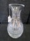 Crystal Glass Vase Wide Body, Narrow Neck, Wide Top, Diamond Cut/Scalloped Cut Rim