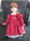 Marie Osmond © 2003 #02817/15,000 Doll Porcelain Head/Hands/Feet Red Dress Rose Belt