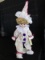 Dynasty Doll Collection Clown Porcelain Head/Hands/Feet w/ Stand