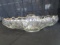Ornate Scalloped Glass Oval Large Centerpiece Dish Gilted Trim