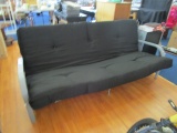 Grey Metal Futon Block Upholstered Cushion Top