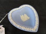 Wedgwood Ceramic Heart Shape Dish w/ Grecian/Oak Leaf Scallion