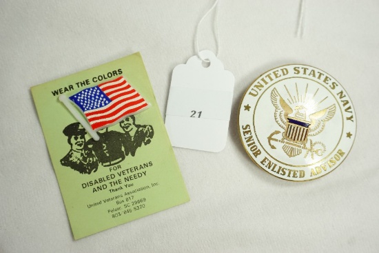 Navy Senior Advisor and Veterans Pins
