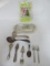 Lot - Silverplated Ladles, 2 Stainless Demitasse Spoons & 3 Christmas Theme Serving Utensils
