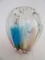 Contemporary Hand Crafted Multi-Blended Color Art Glass Vase w/ Polished Base