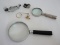 Lot - Magnifying Glass & Jeweler Loupes 15x/10x, Etc.