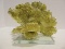 Delicate Corduroy Resin Coral Sculpture Gold Tone Finish on Crystal Base
