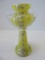 Early Moser Glass Co. Yellow/White Mottled Pattern Pedestal Bud Vase