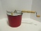 Red Pro Popper Stove Top Kettle Popcorn Popper w/ Wooden Hand Crank Stirrer