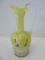 Early Moser Glass Co. Hand Blown Ewer Pitcher Yellow/White Mottled Pattern