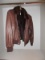 Andrew Marc New York Ladies Brown Leather Jacket w/ Attachable Fur Collar