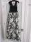 Rickie Freeman Teri Jon Black/Silver Tone Floral Gown w/ Rhinestone Lace Stash Gown