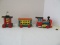 Vintage Fisher Price Toys Huffy Puffy #999 Wooden Train Engine, Cattle Car & Caboose