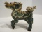Chinese Guardian Dragon Earthenware Statuette Signed