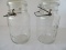 2 Vintage Atlas E-Z Seal Clear Canning Glass Jars w/ Glass Lids & Bail Handle Wire Lock Lids