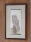 Owl Perched Fence Post Hand Colored Engraving Artist Lee Evans '77