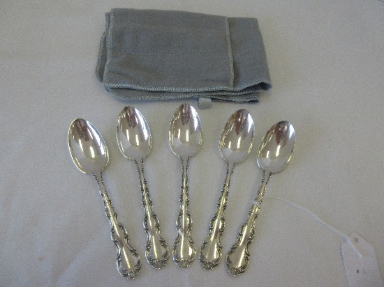 5 Gorham Sterling Strasbourg 1897 Pattern Teaspoons