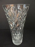 Lead Crystal Flared Rim Vase Arched Lattice & File Pattern