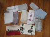 Lot - Misc. Linen Napkins Runners, Placemats, Table Clothes, Etc.