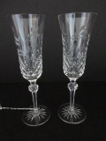 Pair - Wedgewood Crystal Fluted Champagne Stems 8 3/4