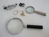 Lot - Magnifying Glass & Jeweler Loupes 15x/10x, Etc.