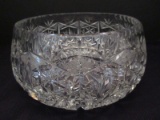 Brilliant Dazzling Lead Crystal Cupped Console Bowl Star & File Pattern