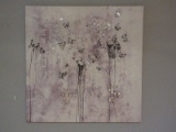 Modern Art Giclee Butterflies in Flight Wildflowers Lavender Background