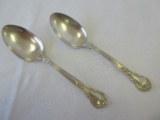 2 Gorham Sterling Chantilly 1895 Pattern Table/Serving Spoons w/ Monogram 