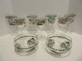 Lot - Pormeirion Botanic Garden 3 Wine 12oz. Glassware 7 1/2