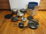 Lot - Pots, Pans & Metal Bakeware Calphalon Grill Pan, Calphalon 5qt Covered Pan