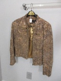 Bagatelle Genuine Leather Leopard Print Ladies Jacket