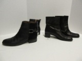 Lot - Salvatore Ferragamo Boutique Leather Boots Size 9