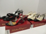 Wow! 5 Pair - Salvatore Ferragamo Dress Shoes Red/Black Wedge Size 9B