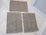 3 RH Ben Soleimani Rug Collection Chunky Flatweave Accent Rugs Grey Color