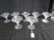 7 Heisey Etched Vintage Champagne Saucer Glasses Floral/Cross Stitch Motif 4