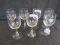 Fostoria 7 Wine Glasses Silver Trim Crystal Glass