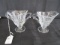 Heisey Glass Floral/Tulip Etched Creamer/Sugar