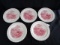 Taylor Smith USA 3-40-2 Red Castle Scenes 5 Plates, Scalloped Rim