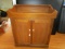 Wooden Vintage/Antique Washbasin Cabinet Wave/Curved Top, 2 Hutch Doors, Bracket Feet