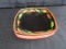 Clay Art Calinte Hand Painted 4 Square Plates Pepper Motif